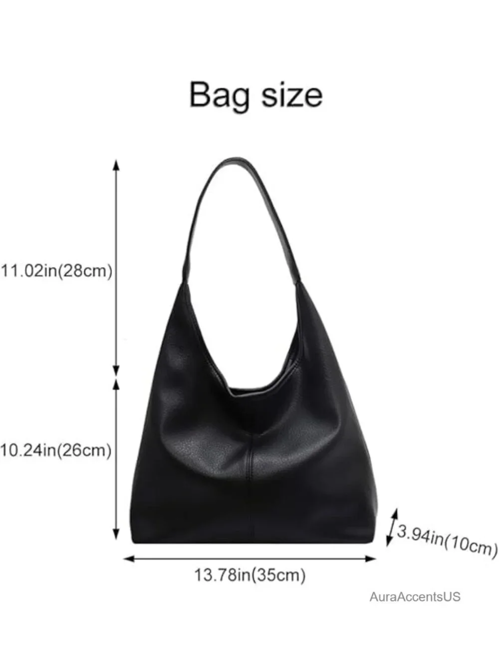 2-Pack Women's Slouchy Hobo Tote Bag Soft PU Leather Shoulder Purses Work